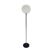 Postmodern Opaline Glass and Chrome Floorlamp, 1980s