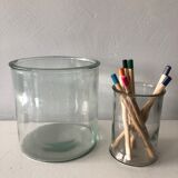 Duo of glass jars old vintage