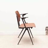 Galvanitas S21 chair with oak and black armrests