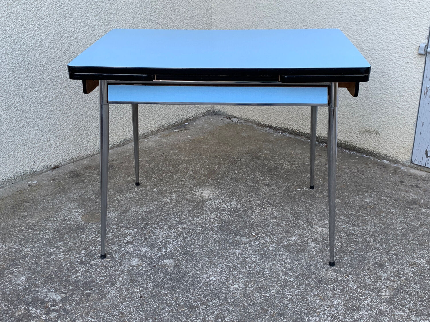 Blue formica table Sogemap 1960