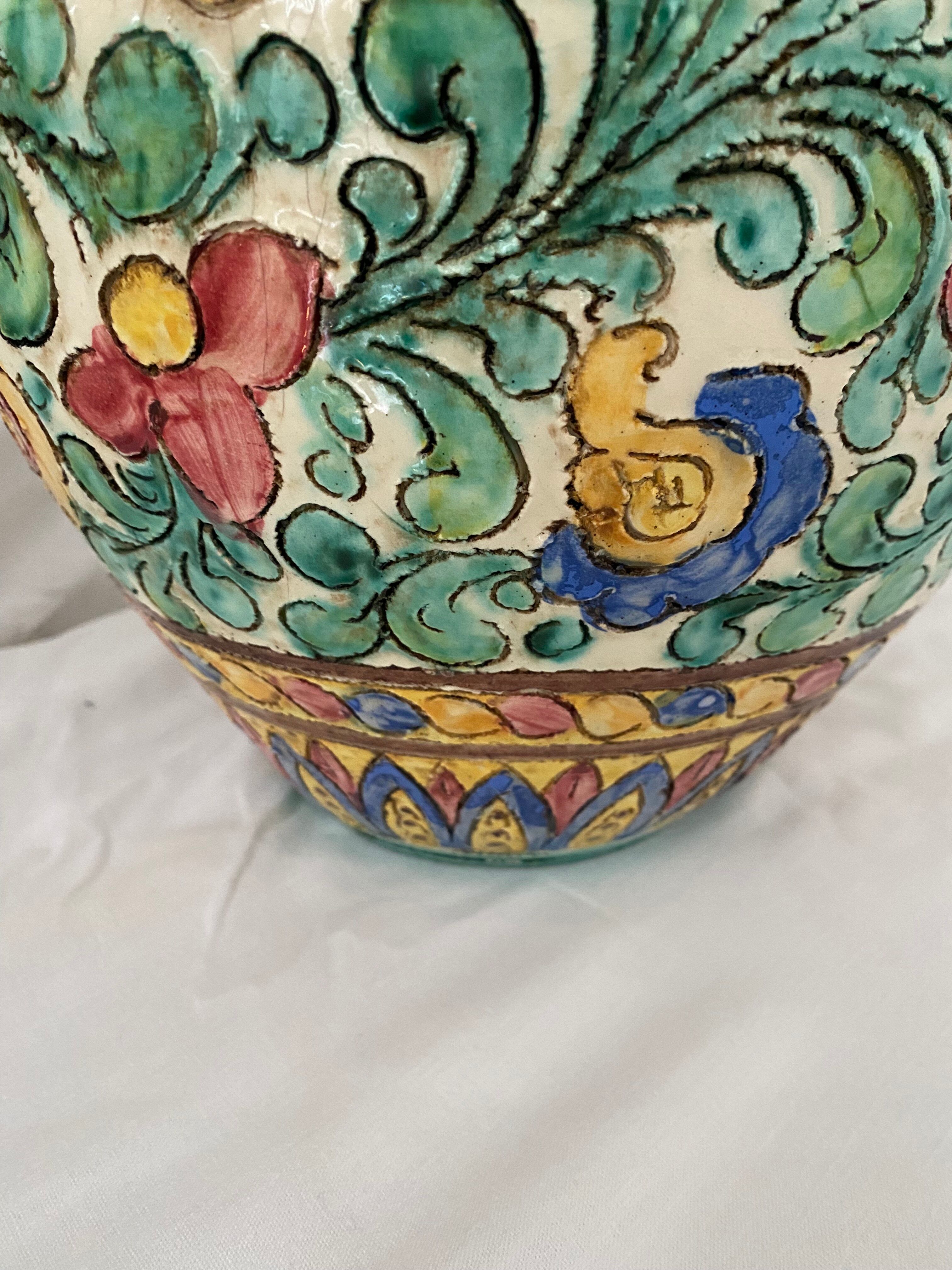 Polychrome floral vase Cerart Monaco