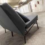 Airborne double bench seat restored foam and new fabrics + 2 matching cushions