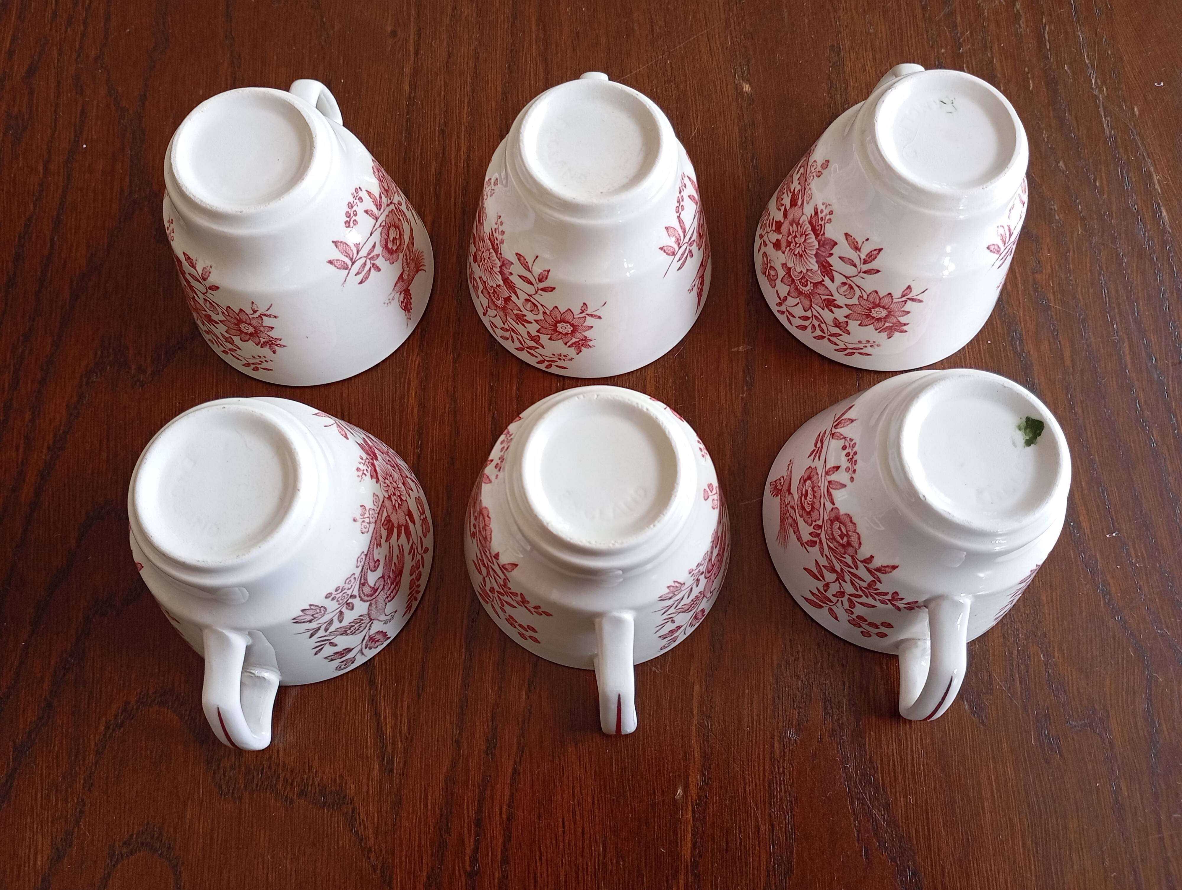 English mocha cups "Windsor" pink Ridgway (Staffordshire)