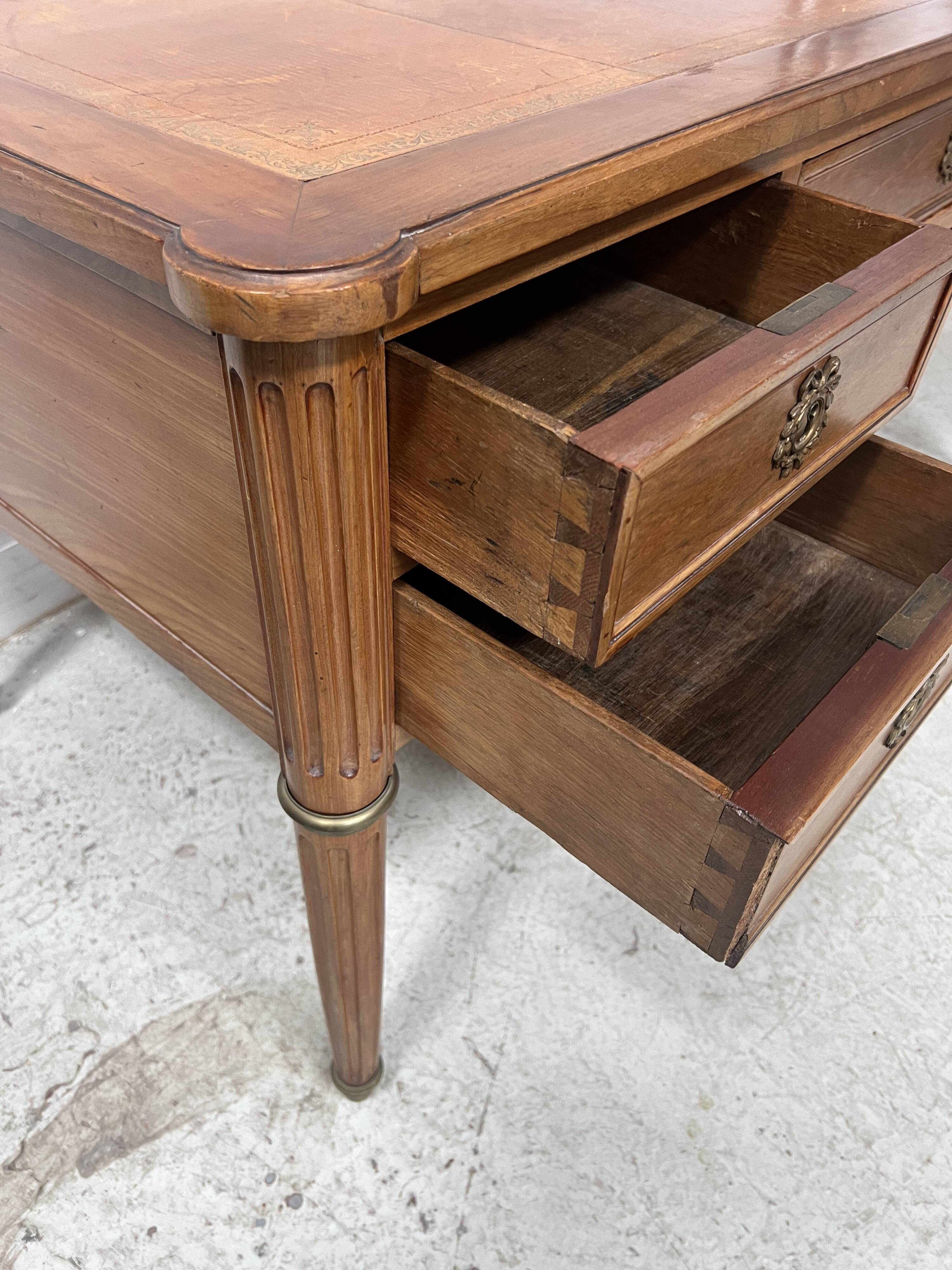 Louis XVI style walnut desk from the late 19th century.