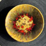 Large circular dish in West Germany style, brand JQ D35 H5.