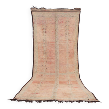Tapis marocain berbère vintage en laine orange fait main