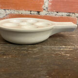 Set of 6 White Vintage Ceramic Escargot Dishes #D854