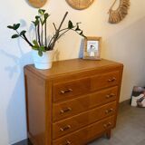 Très belle commode vintage en chêne miel