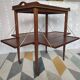 Table à thé 1900 art nouveau acajou laiton meuble ancien desserte