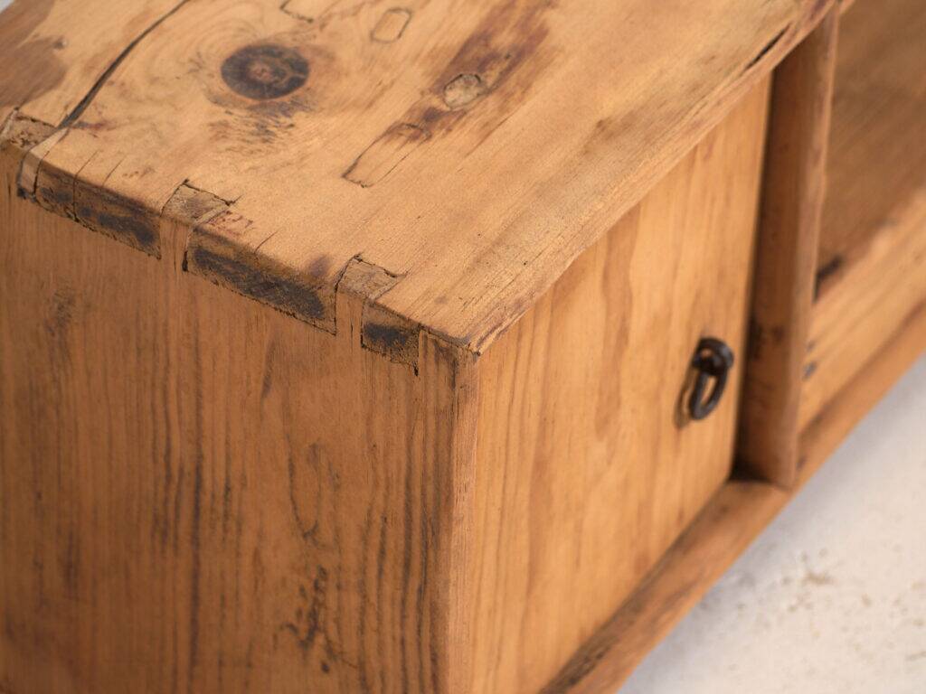 Chinese low cabinet in stripped wood – China, Qing dynasty – circa 1900