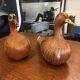 Duo of wicker ducks