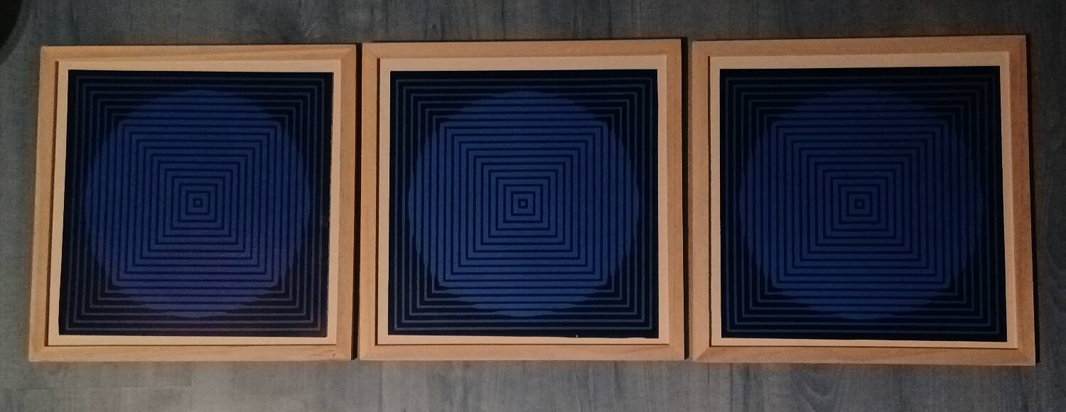 Optical Art Triptych - Victor Vasarely - Frames 30x30cm