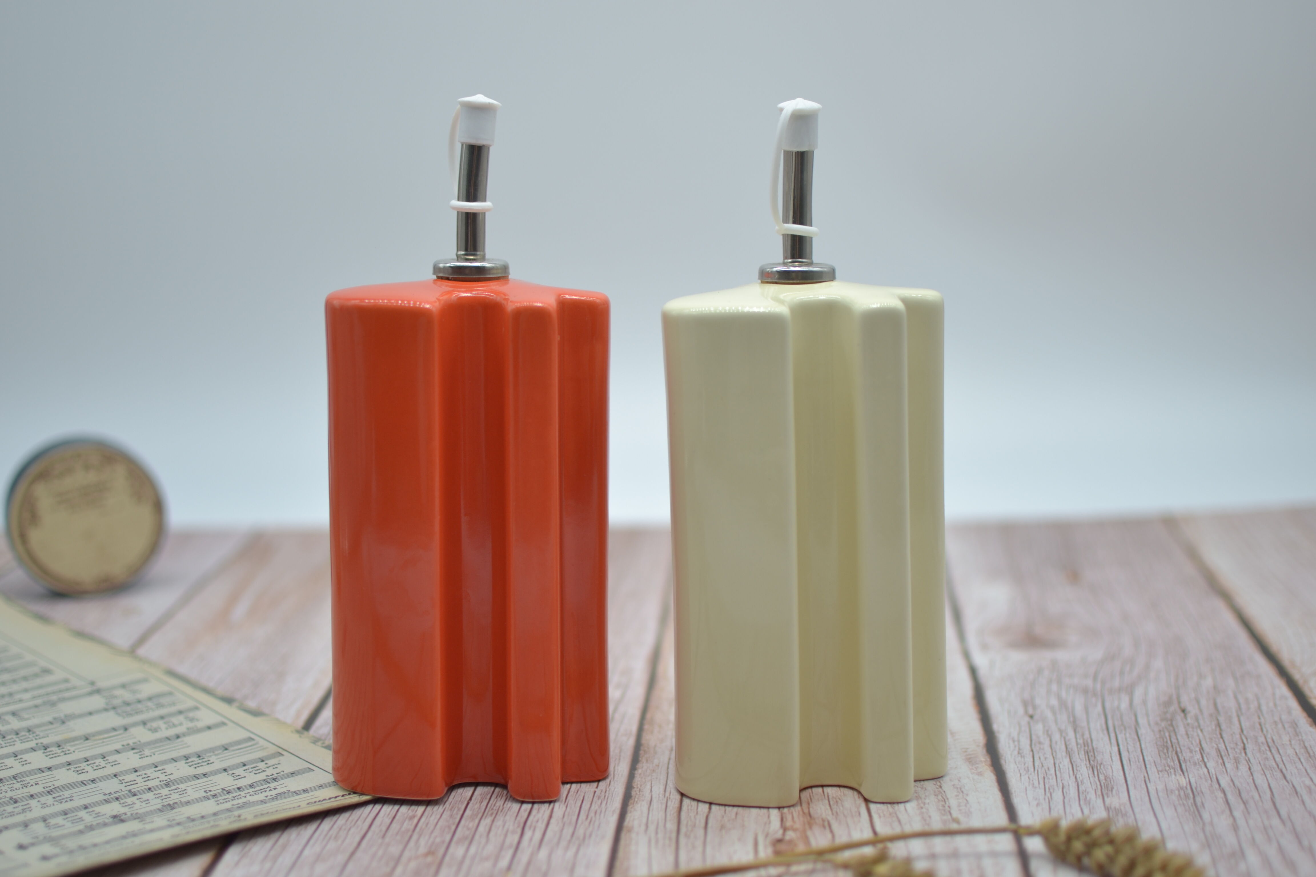Duo of bottles oil and vinegar Amadeus interlocking