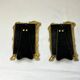 Pair of brass frames with Art Nouveau style woman