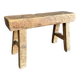 Ancient Chinese farm bench in patinated wood, small rustic stool.