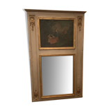 Louis XVI style Trumeau in patinated and gilded wood