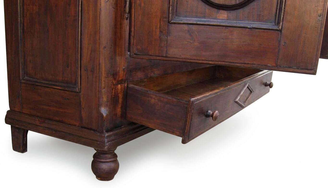 Antique panelled wardrobe from the 19th century.