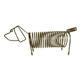 Dachshund dog desk letter holder in gold metal 1970