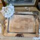 Old silver metal serving tray