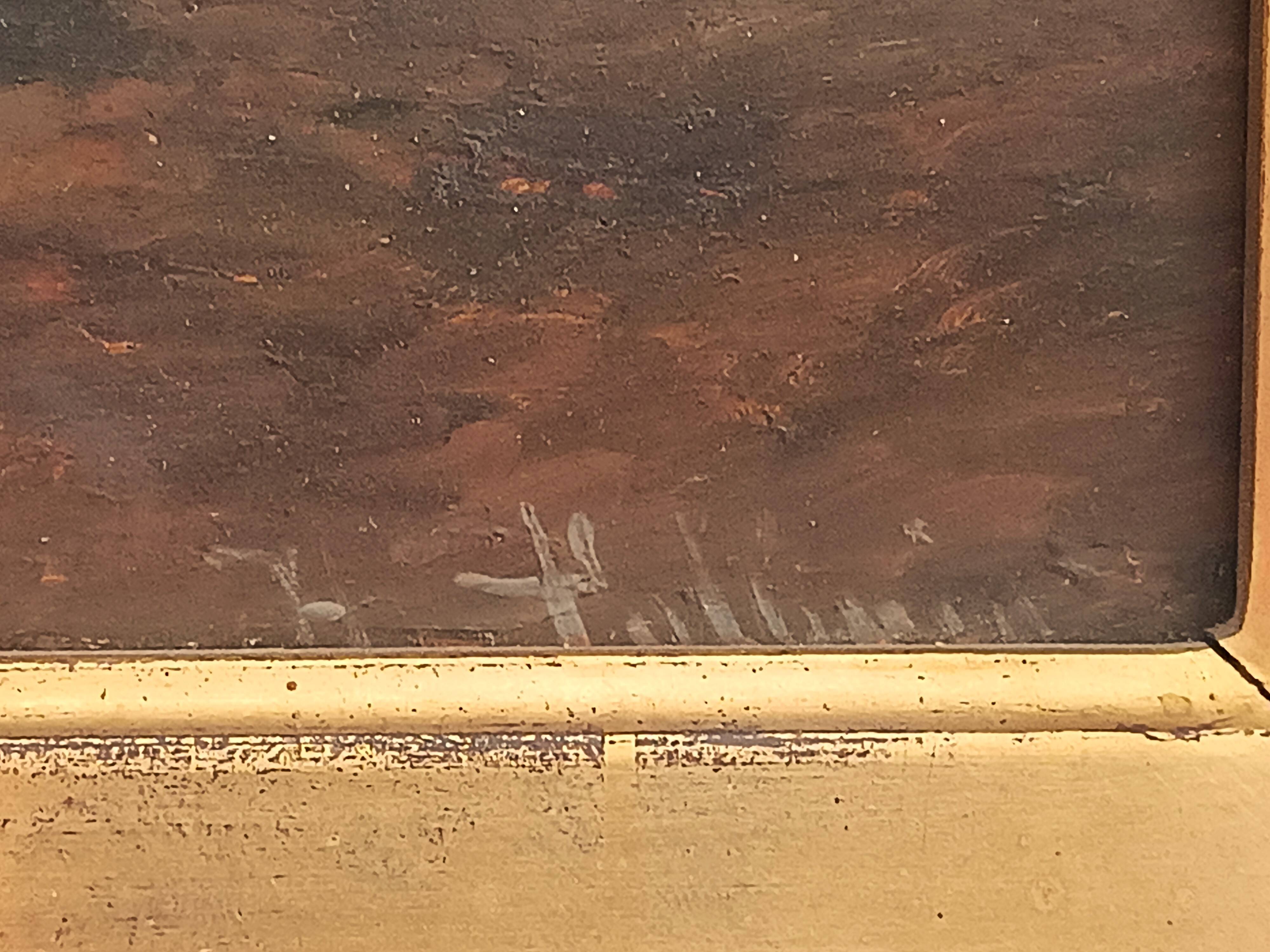 Hermann solbrig (1853-1942) painting, oil on panel, shepherdess and her troupe