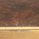 Hermann solbrig (1853-1942) painting, oil on panel, shepherdess and her troupe