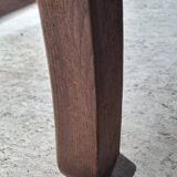 Solid oak farmhouse table, one drawer, vintage, early 20th century.