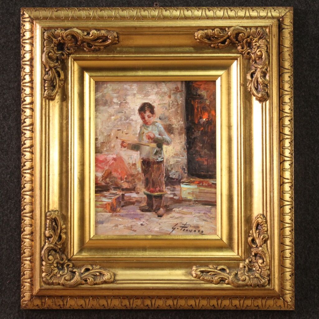 Painting signed in the impressionist style from 20th century