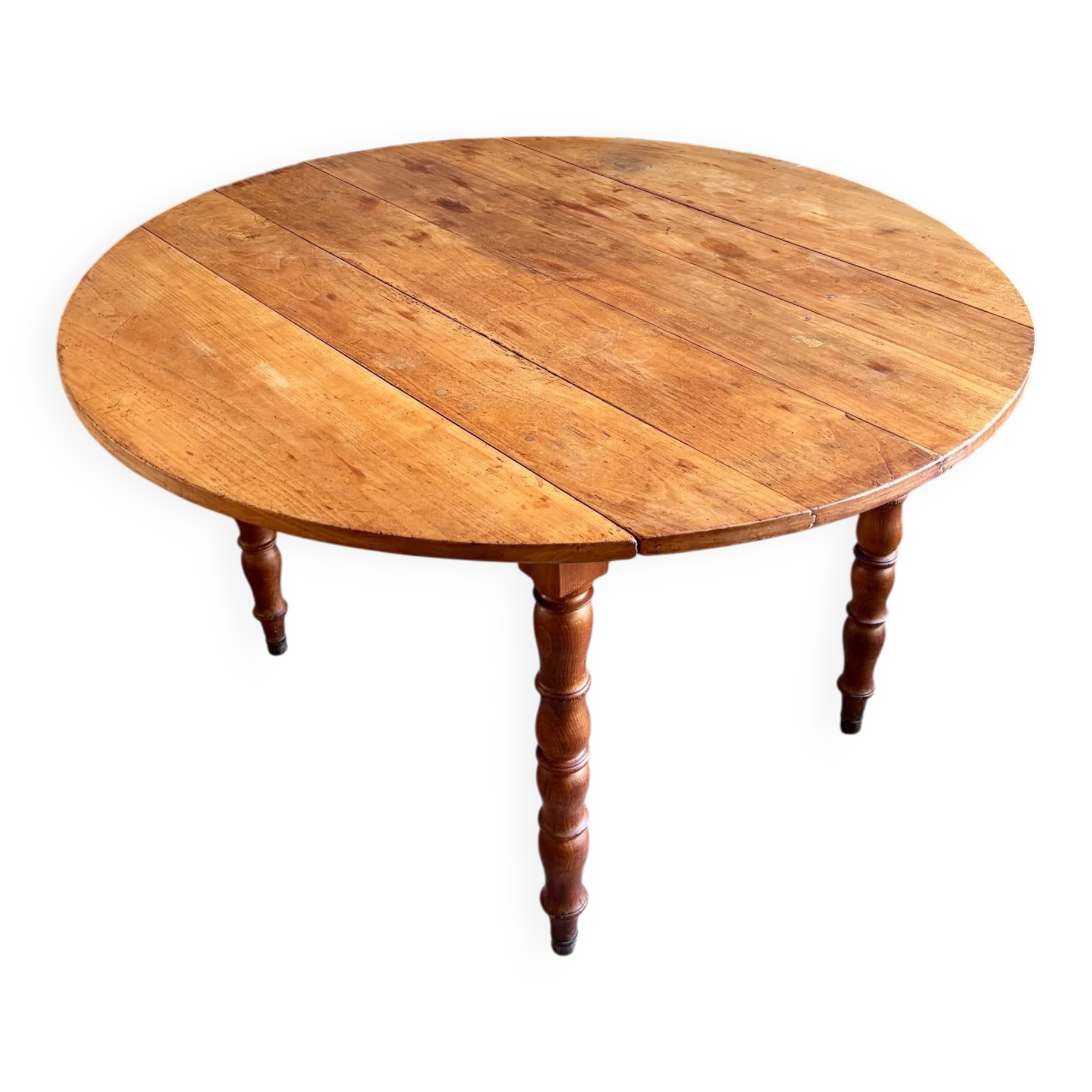 Dining table with 2 leaves in wood ⌀ 120 cm