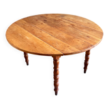 Dining table with 2 leaves in wood ⌀ 120 cm