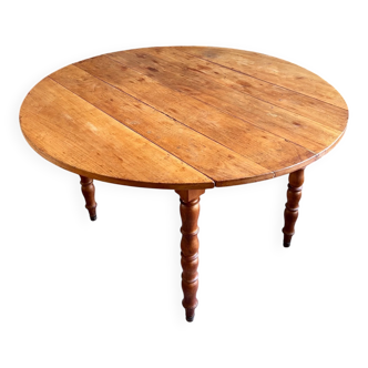 Dining table with 2 leaves in wood ⌀ 120 cm