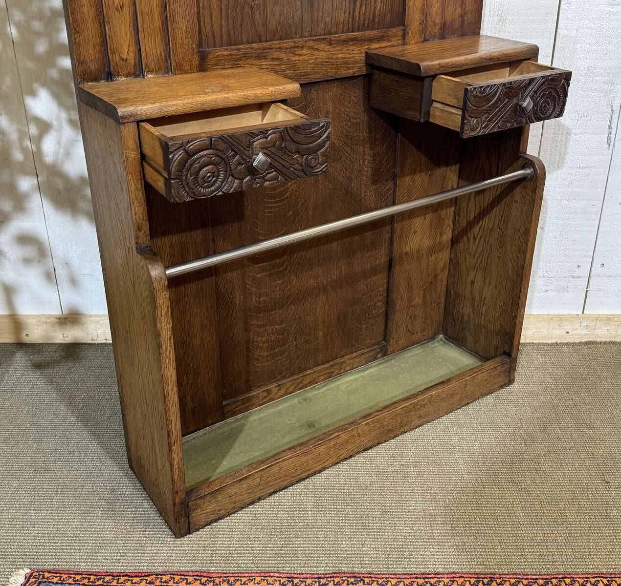 1930s Art Deco oak wardrobe