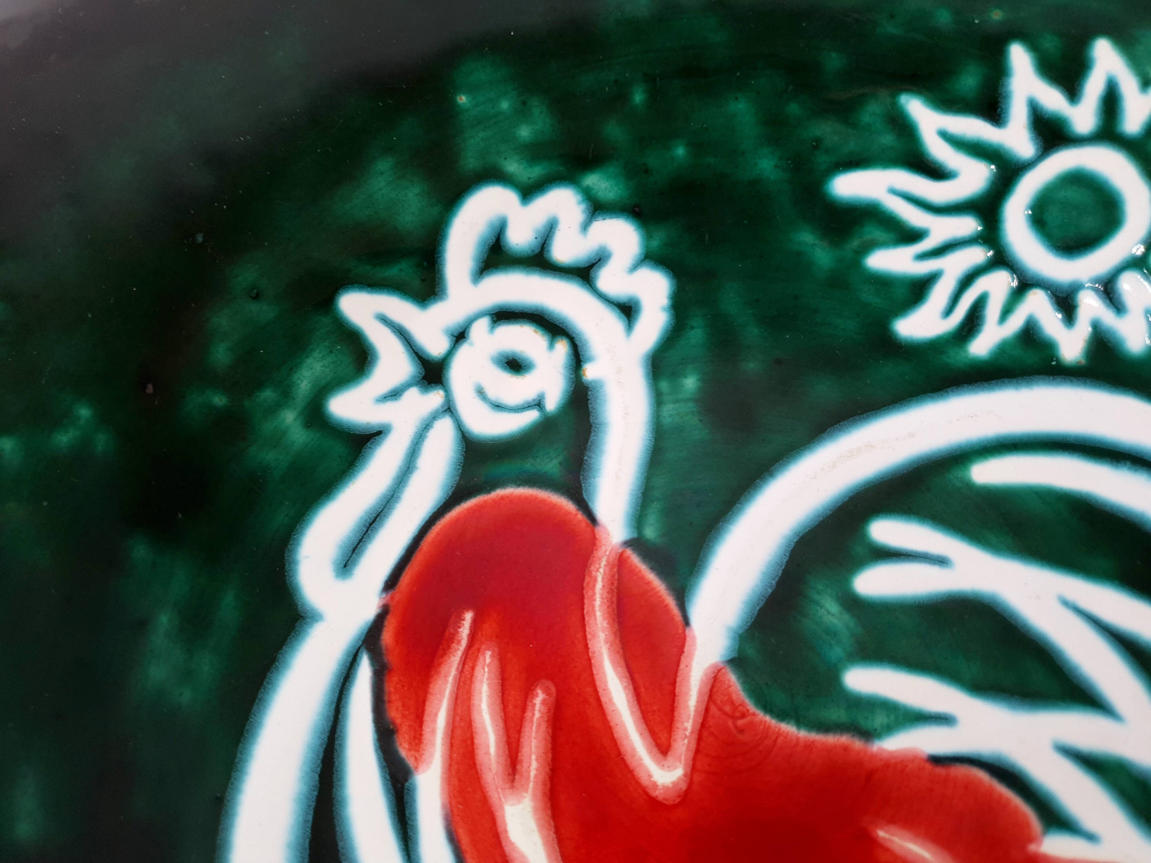 Decorative dish in enamelled ceramics - 1950s