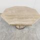 Travertine and Brass dining table, 1970s