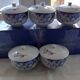 5 vintage porcelain dessert cups with lids