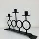 Vintage Brutalist Wrought Iron Triple Candle Holder