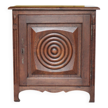 Wooden furniture with 1 door, jam cupboard, storage furniture, interior decor.