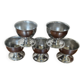 Série de 5 coquetiers guy degrenne inox made in france vintage