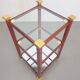 Table d'appoint Régence en laiton et verre miroir, années 1970