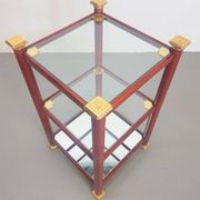 Regency Side Table in Brass and Mirror Glass, 1970s
