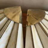 Pair of brass and glass wall lights