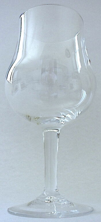 Suite of six large crystal wine tasting glasses