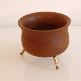 Danish empty pocket in teak and brass 1960