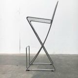 Postmodern German Kreuzschwinger bar stool by Till Behrens for Meyer Stahlmöbel, 1980s.