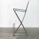 Postmodern German Kreuzschwinger bar stool by Till Behrens for Meyer Stahlmöbel, 1980s.