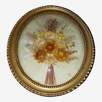 Oval frame domed dried flowers occasion