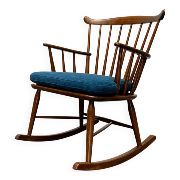 Fauteuil à bascule mid-century par Børge Mogensen pour FDB Møbler, années 1960