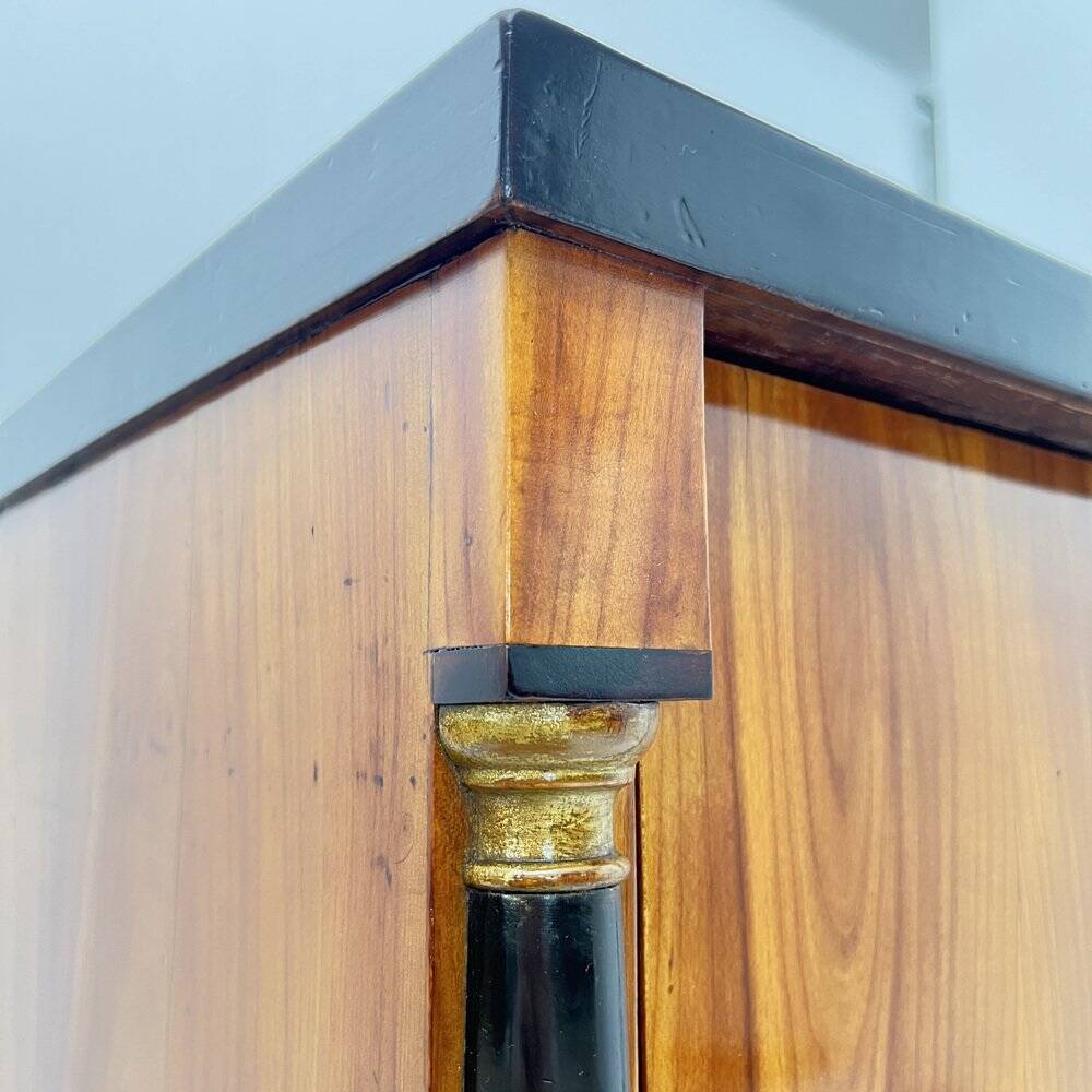 Biedermeier Chest of Drawers in Ebonized & Gilded Cherry Wood, Franconia, 1820s