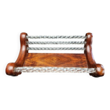 Wooden and crystal basket: Art Deco