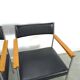 Chaises DDR avec base chromée et revêtement noir, chaises de salle à manger