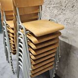 Lot of 18 vintage stackable bistro chairs 1970